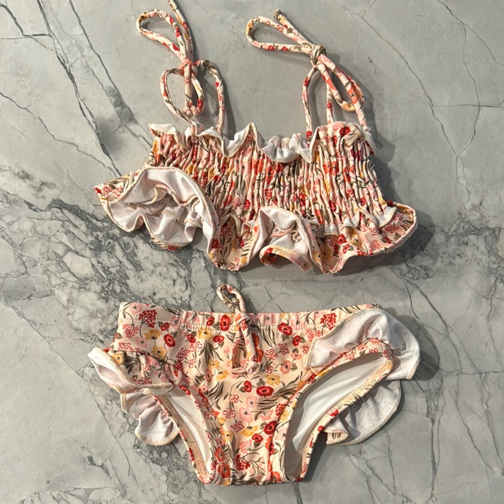 Floral Ruffle Toddler Bikini Set